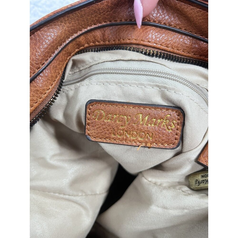 Darcy Marks London Vegan Brown Pebbled Leather Shoulder Tote Bag - Picture 15 of 16